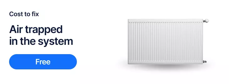 White radiator used to illustrate trapped air in a central heating system that stops it from heating up evenly.