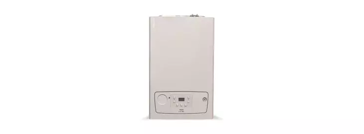 Alpha E-Tec combi boiler front view, compact wall-mounted gas boiler for UK homes
