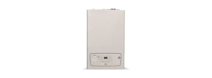 Alpha gas combi boiler with compact wall mounted design and integrated control panel