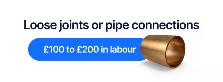 Close-up of copper pipe joint illustrating how loose fittings can cause boiler leaks