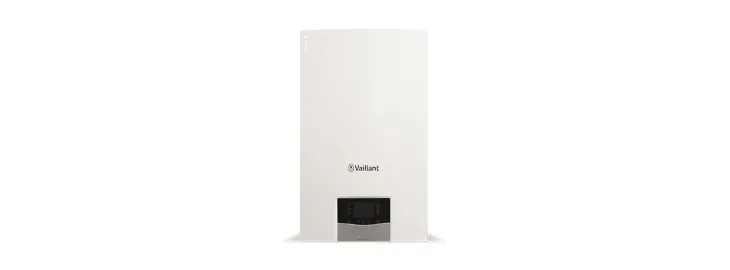 Vaillant ecoTEC gas combi boiler with minimalist white design and front digital display