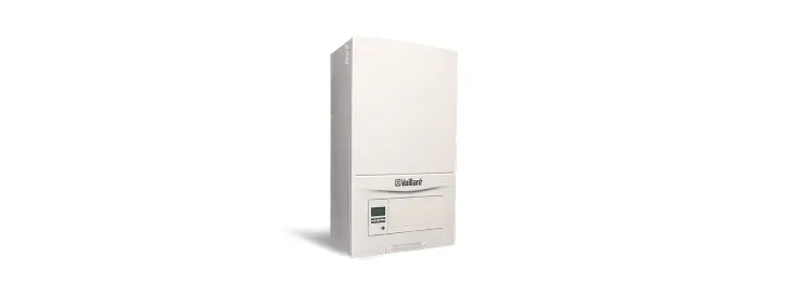 Vaillant ecoTEC Pure combi boiler with minimalist wall-mounted design.