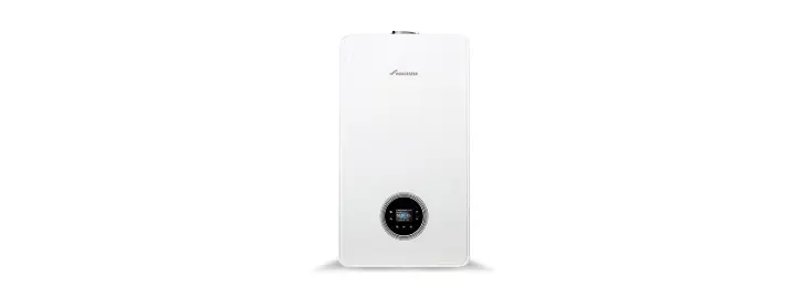 Worcester Bosch wall mounted gas combi boiler with circular digital display