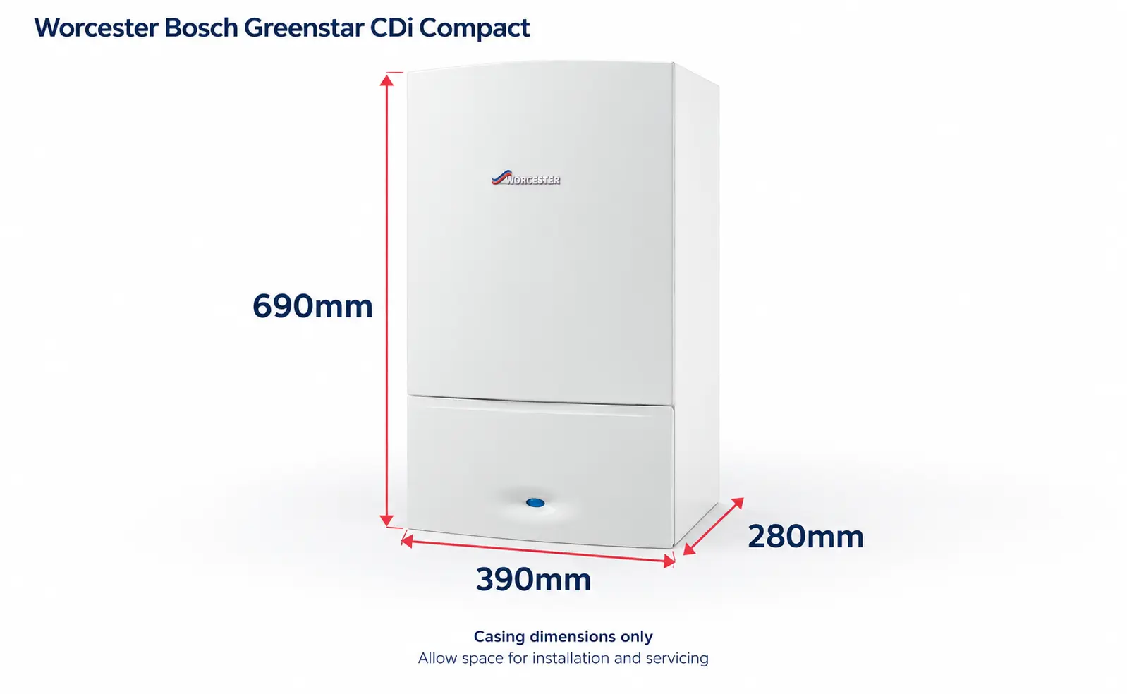 Worcester Bosch Greenstar CDi Compact dimensions