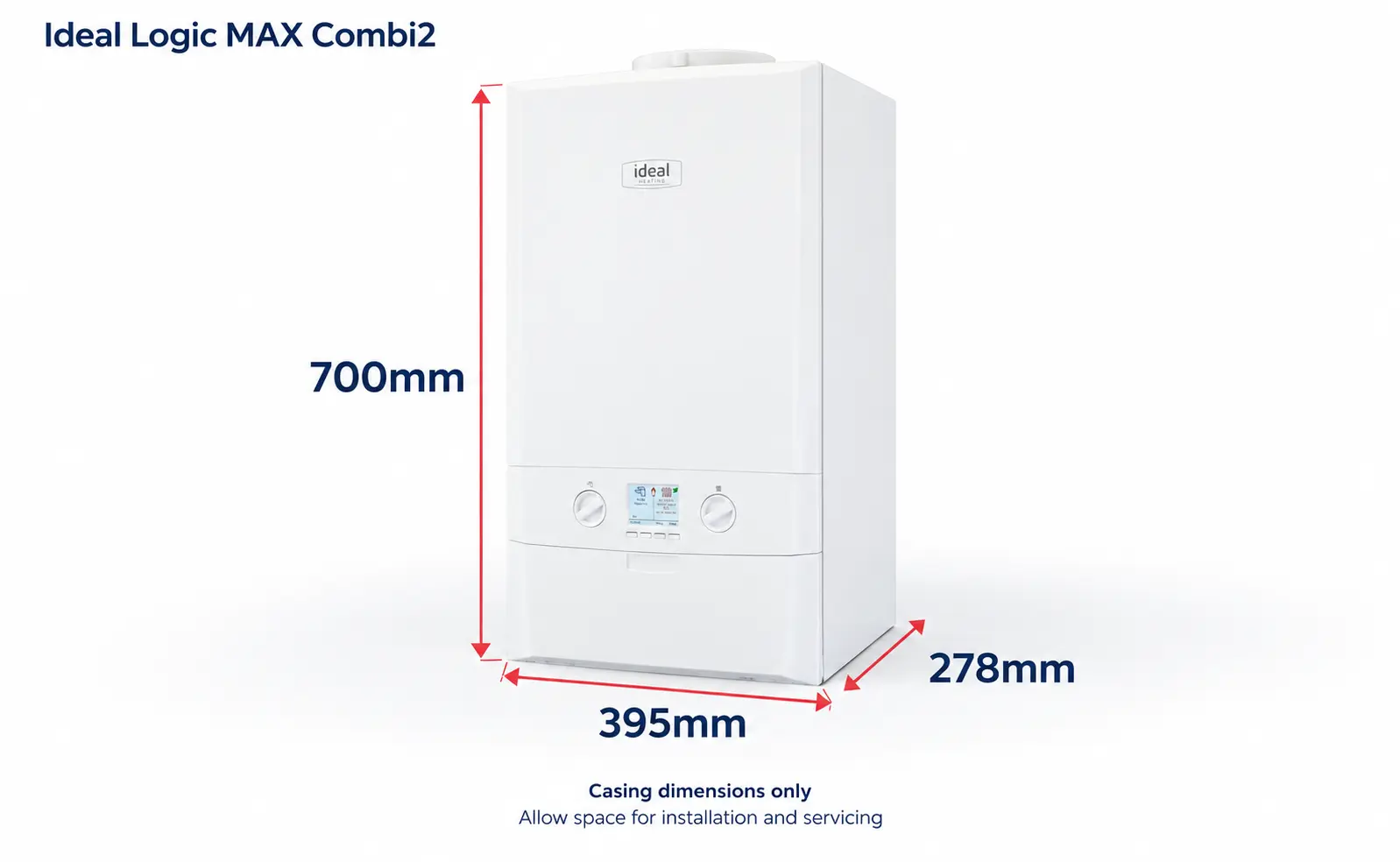 Ideal Logic MAX Combi2 dimensions