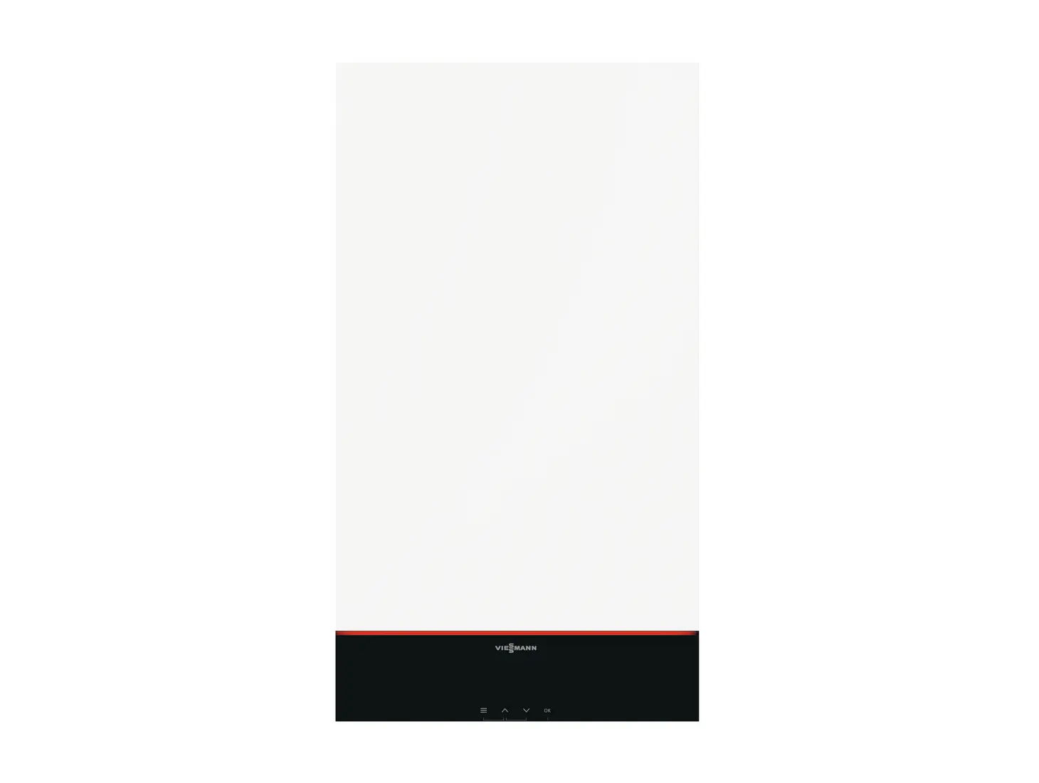 Viessmann Vitodens 100-W boiler with black lower control panel.